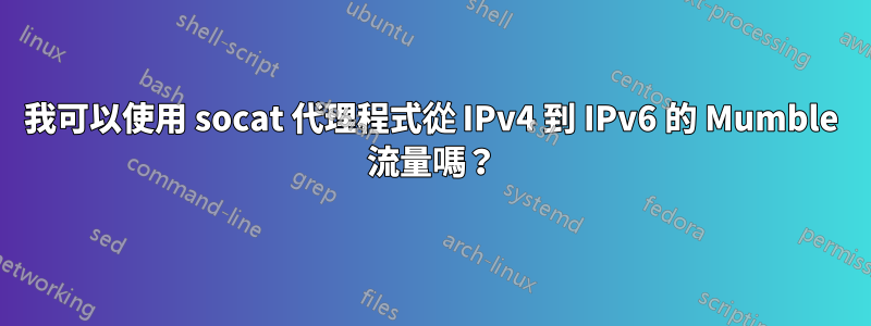 我可以使用 socat 代理程式從 IPv4 到 IPv6 的 Mumble 流量嗎？