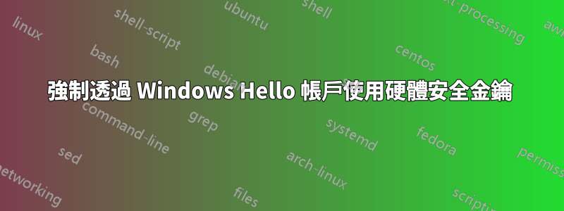 強制透過 Windows Hello 帳戶使用硬體安全金鑰