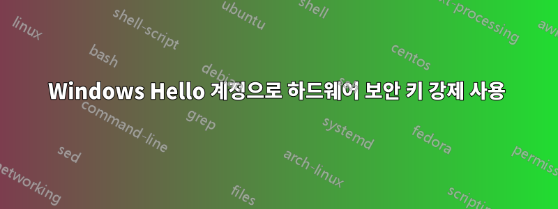 Windows Hello 계정으로 하드웨어 보안 키 강제 사용