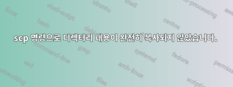 scp 명령으로 디렉터리 내용이 완전히 복사되지 않았습니다.