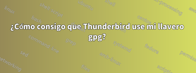 ¿Cómo consigo que Thunderbird use mi llavero gpg?
