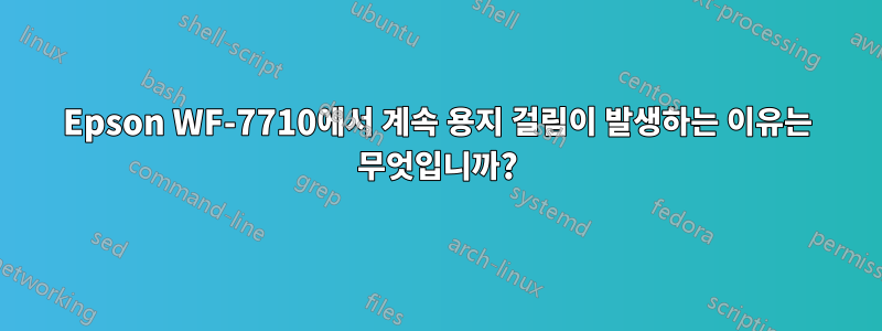Epson WF-7710에서 계속 용지 걸림이 발생하는 이유는 무엇입니까?
