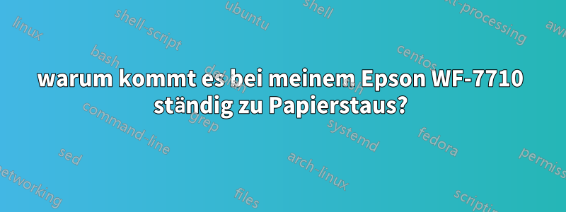 warum kommt es bei meinem Epson WF-7710 ständig zu Papierstaus?