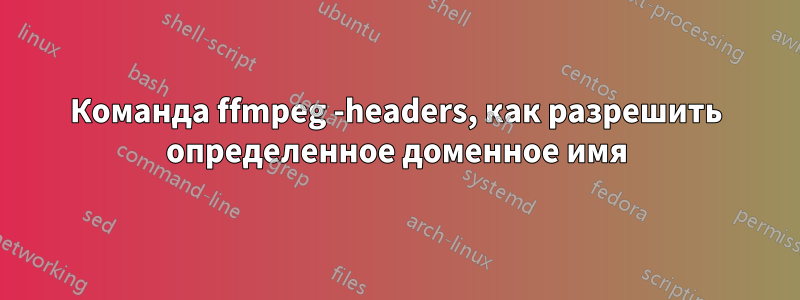 Команда ffmpeg -headers, как разрешить определенное доменное имя