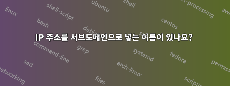 IP 주소를 서브도메인으로 넣는 이름이 있나요?