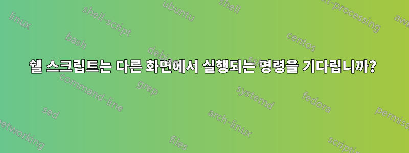 쉘 스크립트는 다른 화면에서 실행되는 명령을 기다립니까?