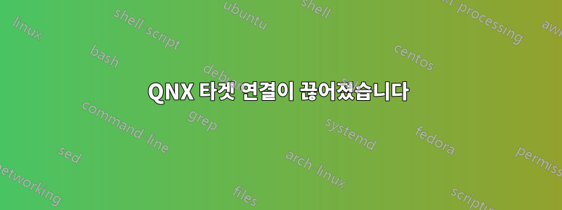 QNX 타겟 연결이 끊어졌습니다