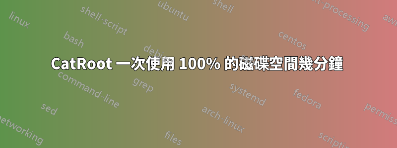 CatRoot 一次使用 100% 的磁碟空間幾分鐘