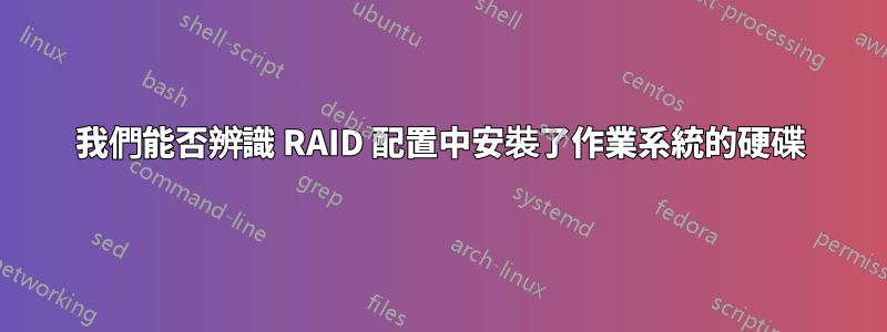 我們能否辨識 RAID 配置中安裝了作業系統的硬碟