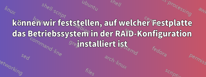 können wir feststellen, auf welcher Festplatte das Betriebssystem in der RAID-Konfiguration installiert ist