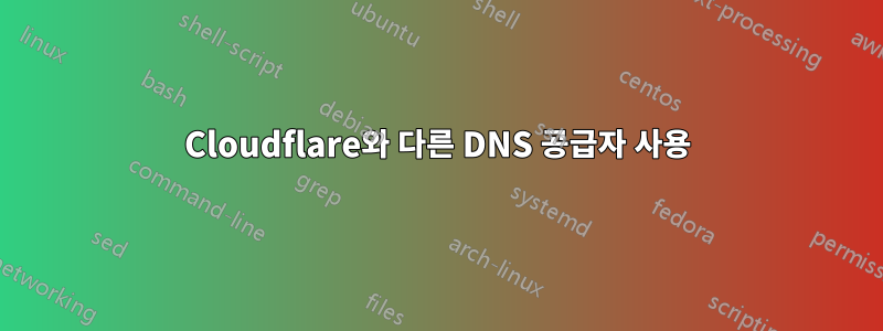 Cloudflare와 다른 DNS 공급자 사용