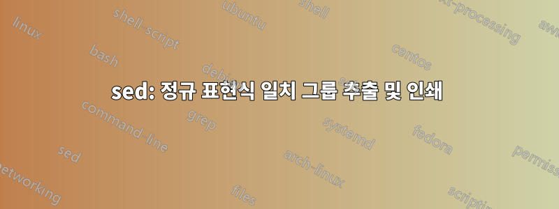 sed: 정규 표현식 일치 그룹 추출 및 인쇄