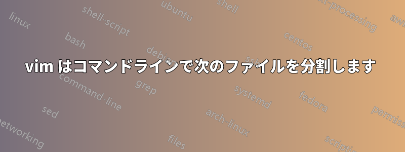 vim はコマンドラインで次のファイルを分割します