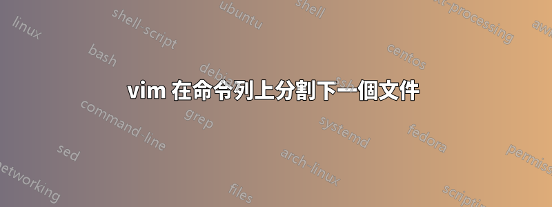 vim 在命令列上分割下一個文件