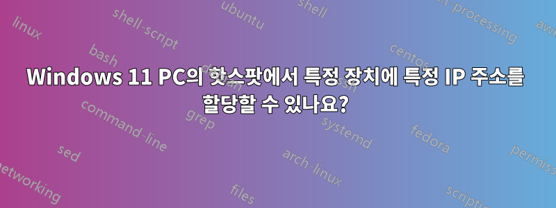 Windows 11 PC의 핫스팟에서 특정 장치에 특정 IP 주소를 할당할 수 있나요?