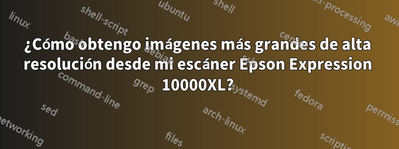 ¿Cómo obtengo imágenes más grandes de alta resolución desde mi escáner Epson Expression 10000XL?