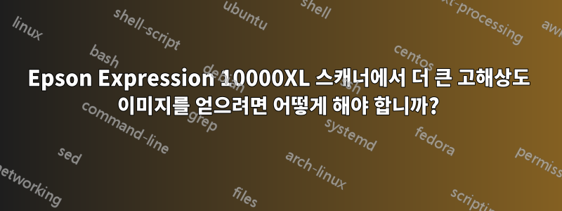 Epson Expression 10000XL 스캐너에서 더 큰 고해상도 이미지를 얻으려면 어떻게 해야 합니까?