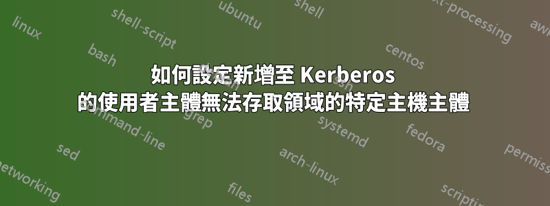 如何設定新增至 Kerberos 的使用者主體無法存取領域的特定主機主體