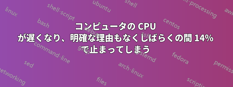 コンピュータの CPU が遅くなり、明確な理由もなくしばらくの間 14% で止まってしまう