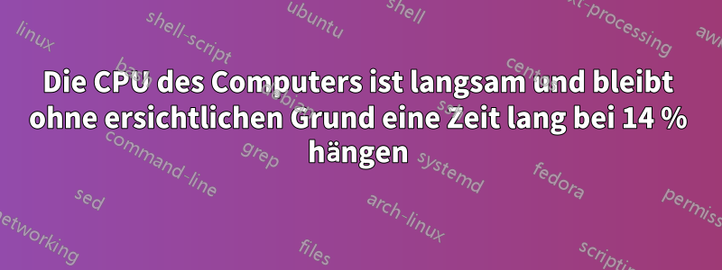 Die CPU des Computers ist langsam und bleibt ohne ersichtlichen Grund eine Zeit lang bei 14 % hängen