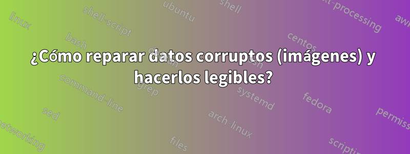 ¿Cómo reparar datos corruptos (imágenes) y hacerlos legibles?