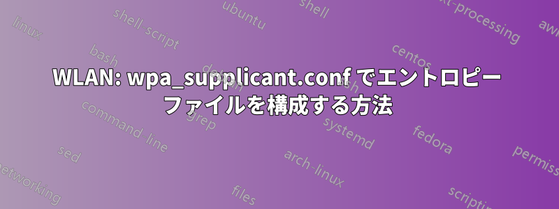 WLAN: wpa_supplicant.conf でエントロピー ファイルを構成する方法