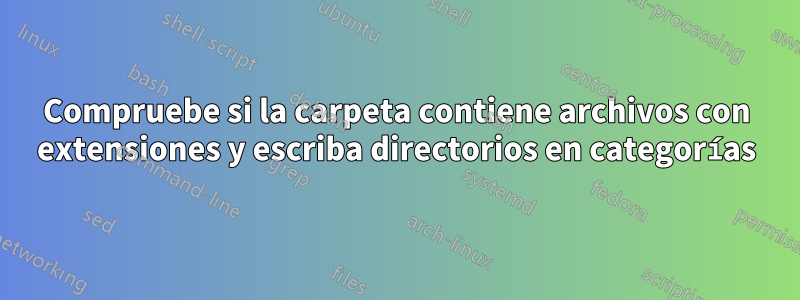 Compruebe si la carpeta contiene archivos con extensiones y escriba directorios en categorías