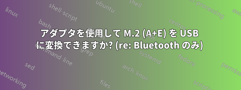 アダプタを使用して M.2 (A+E) を USB に変換できますか? (re: Bluetooth のみ)