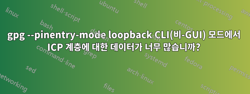 gpg --pinentry-mode loopback CLI(비-GUI) 모드에서 ICP 계층에 대한 데이터가 너무 많습니까?