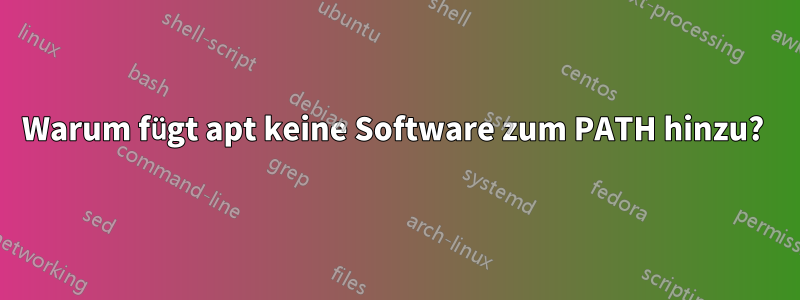 Warum fügt apt keine Software zum PATH hinzu? 