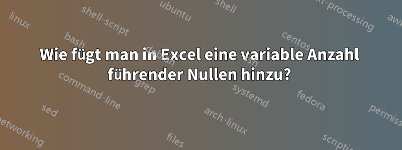 Wie fügt man in Excel eine variable Anzahl führender Nullen hinzu?