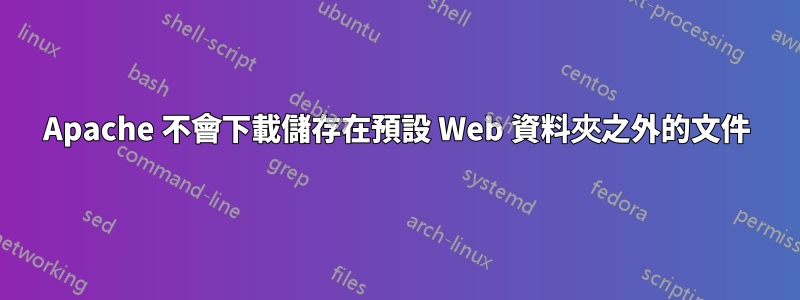 Apache 不會下載儲存在預設 Web 資料夾之外的文件