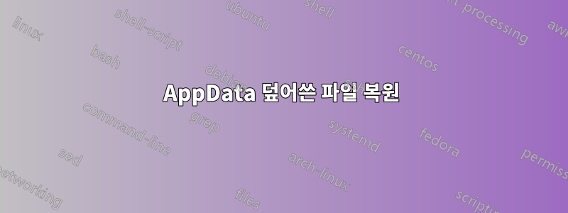 AppData 덮어쓴 파일 복원