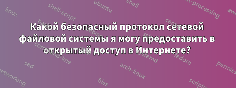 Какой безопасный протокол сетевой файловой системы я могу предоставить в открытый доступ в Интернете?