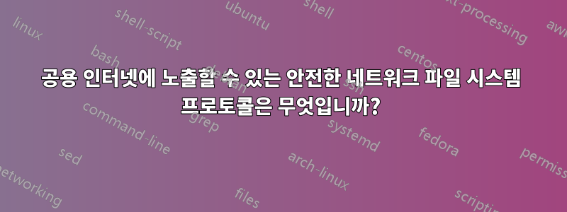 공용 인터넷에 노출할 수 있는 안전한 네트워크 파일 시스템 프로토콜은 무엇입니까?