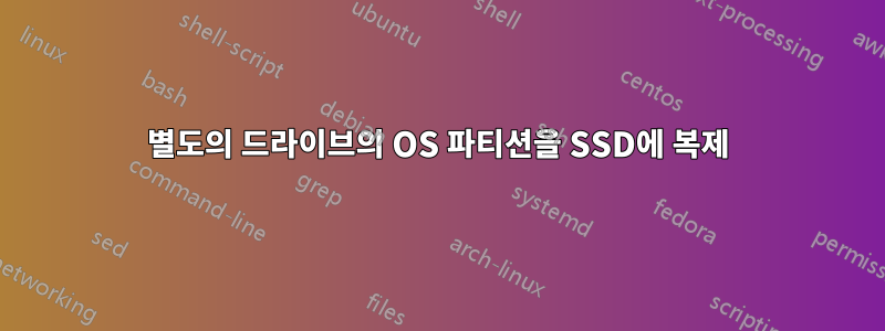 별도의 드라이브의 OS 파티션을 SSD에 복제