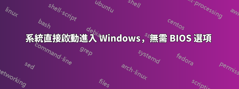 系統直接啟動進入 Windows，無需 BIOS 選項