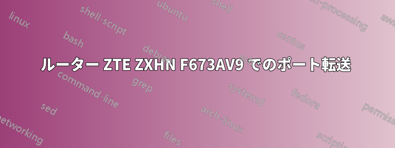 ルーター ZTE ZXHN F673AV9 でのポート転送