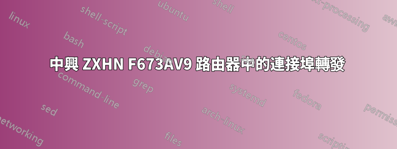 中興 ZXHN F673AV9 路由器中的連接埠轉發