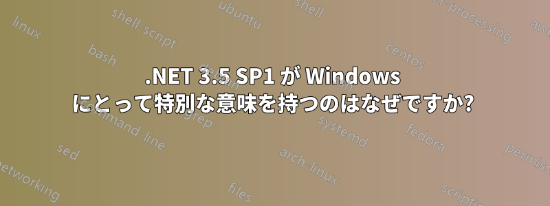 .NET 3.5 SP1 が Windows にとって特別な意味を持つのはなぜですか?