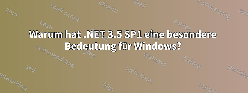 Warum hat .NET 3.5 SP1 eine besondere Bedeutung für Windows?