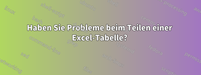 Haben Sie Probleme beim Teilen einer Excel-Tabelle?