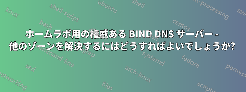 ホームラボ用の権威ある BIND DNS サーバー - 他のゾーンを解決するにはどうすればよいでしょうか?