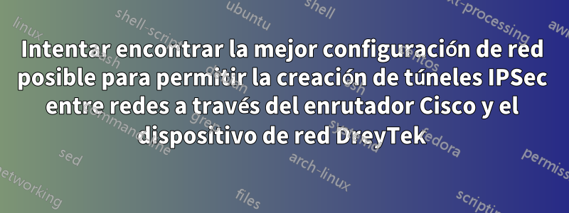 Intentar encontrar la mejor configuración de red posible para permitir la creación de túneles IPSec entre redes a través del enrutador Cisco y el dispositivo de red DreyTek