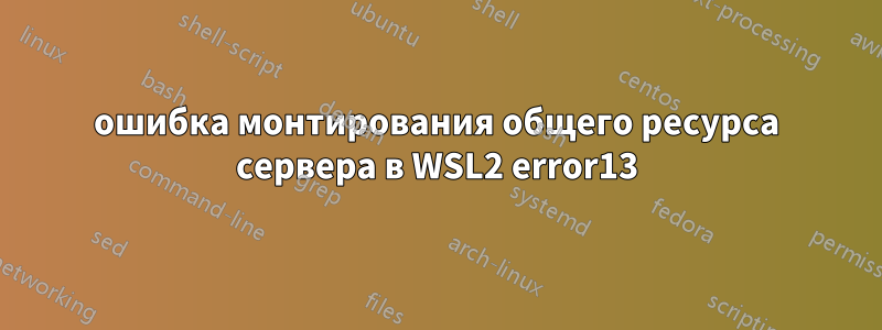 ошибка монтирования общего ресурса сервера в WSL2 error13