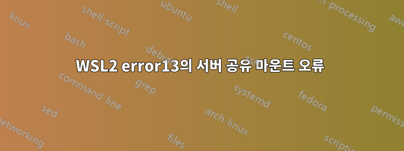 WSL2 error13의 서버 공유 마운트 오류