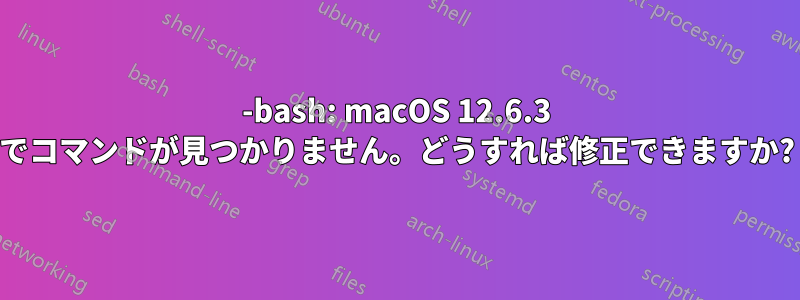 -bash: macOS 12.6.3 でコマンドが見つかりません。どうすれば修正できますか?