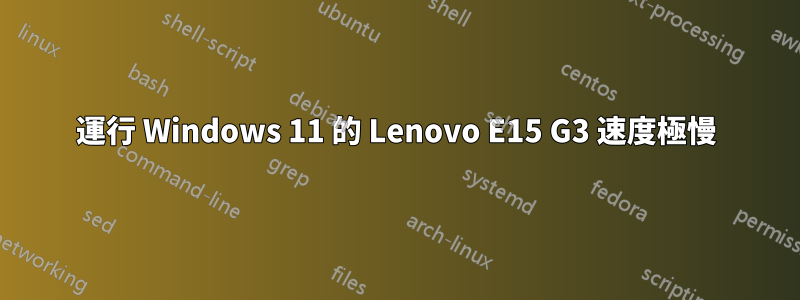 運行 Windows 11 的 Lenovo E15 G3 速度極慢