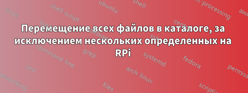 Перемещение всех файлов в каталоге, за исключением нескольких определенных на RPi