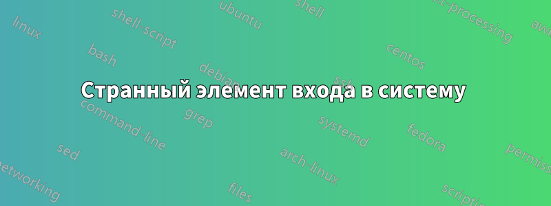 Странный элемент входа в систему